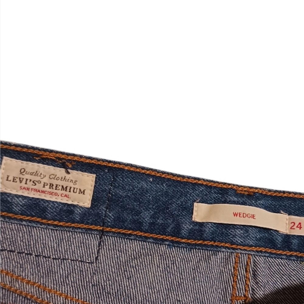 Levis Wedgie Premium Denim Straight Ankle Jeans Iconic Fit - Picture 10 of 13